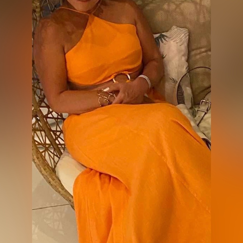 🔥🔥🔥🔥🔥 Orange Cutout Maxi Dress - Picture 8 of 16
